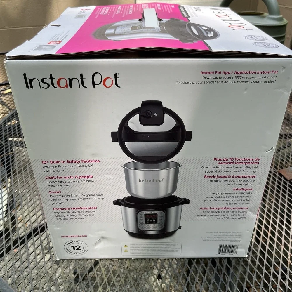 NIB INSTANT POT 7 IN 1 PROGRAMMABLE 6 QT IP-DUO60‎ V2 BRUSHED STAINLESS STEEL